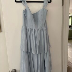 Revelry Sky Blue Lace-Up Dress